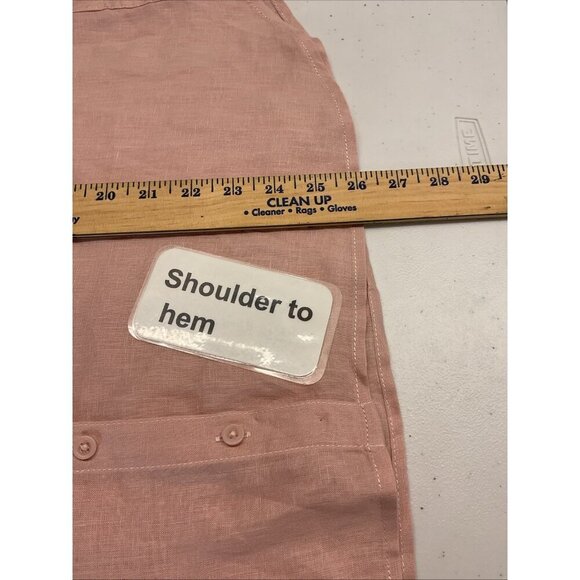Garnet Hill Womens 100% Linen Long Sleeve Button Up Shirt Pink 16 Preppy - Picture 9 of 12